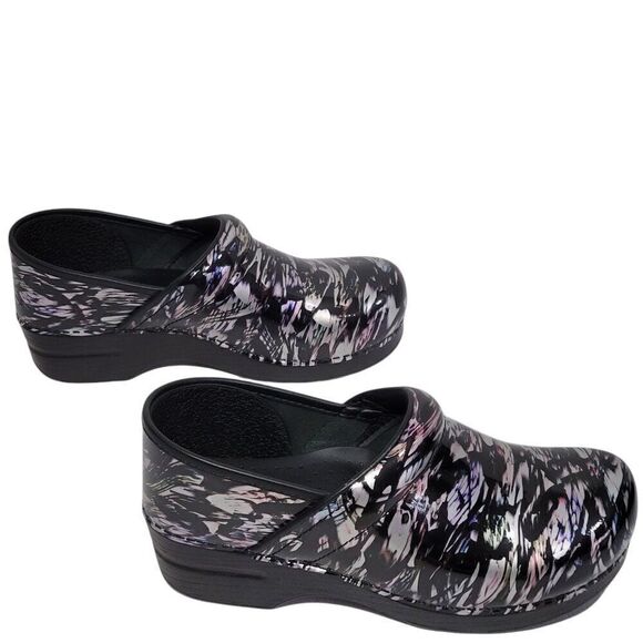 Dansko Clog Women Size EU 40 US 9.5-10 Professional Metallic Waves Patent Nurse - Picture 7 of 16